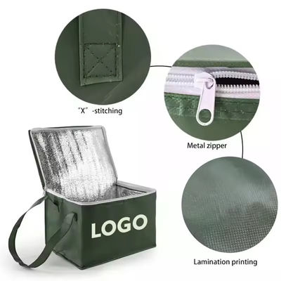 Custom Logo Soft-loop Cooler Bag for Insulated Green Grocery Picnic Beer and More