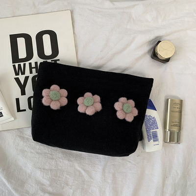 Small Blank Zipper Cotton Canvas Cosmetic Make Up Bag With Logo for Customized Color