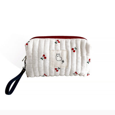 Customized Color Fashion Style Travel Makeup Bag Cotton Canvas Pouch Toiletry Case