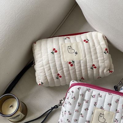 Customized Color Fashion Style Travel Makeup Bag Cotton Canvas Pouch Toiletry Case