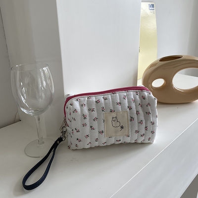 Customized Color Fashion Style Travel Makeup Bag Cotton Canvas Pouch Toiletry Case