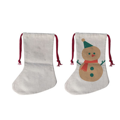 Sublimation Blanks Santa Sack Christmas Stockings Drawstring Bag with Polyester Lining