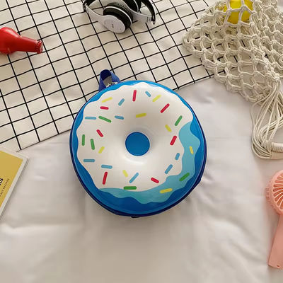 Novelty Cute Book Bag 2024 Cartoon Backpack Donuts Rubber Shell Schoolbag for Daily Life