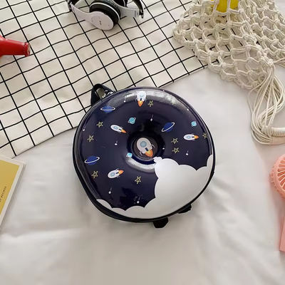 Novelty Cute Book Bag 2024 Cartoon Backpack Donuts Rubber Shell Schoolbag for Daily Life