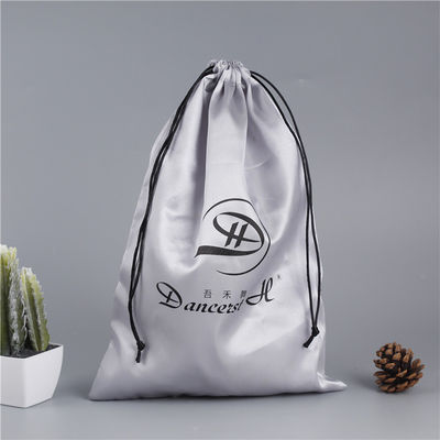 Custom Logo Satin Drawstring Bag for Hair Wig Storage and Large Silk Gift Packaging