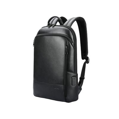Customize Men's Large Capacity Leather Laptop Backpack with Anti-theft USB Charging Port