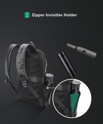 Customize Men's Large Capacity Leather Laptop Backpack with Anti-theft USB Charging Port