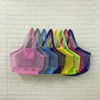 Newest Fashinable Style Kids Sand Away Foldable Beach Tote Bag Toys Storage Mesh Bag