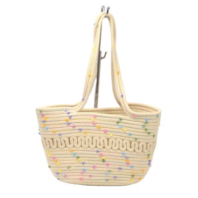 Concise Style Ladies Cotton Rope Bag Ideal for Summer Fashion and Beach Getaways