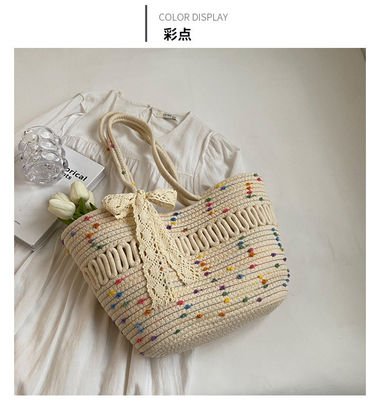 Concise Style Ladies Cotton Rope Bag Ideal for Summer Fashion and Beach Getaways