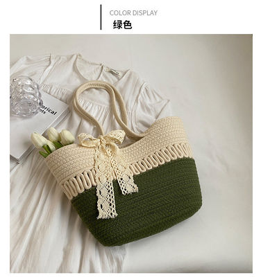 Concise Style Ladies Cotton Rope Bag Ideal for Summer Fashion and Beach Getaways