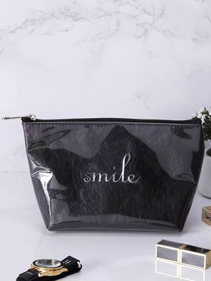 Travel-Friendly Waterproof Cosmetic Bag with Solid Pattern and Customized Color Options