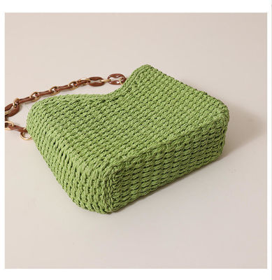 2024 Small Fresh Purple Straw Bag Woven Handmade for Seaside Resort Beach Solid Color