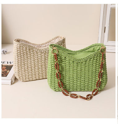2024 Small Fresh Purple Straw Bag Woven Handmade for Seaside Resort Beach Solid Color