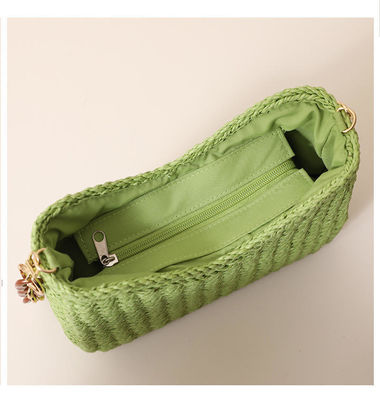 2024 Small Fresh Purple Straw Bag Woven Handmade for Seaside Resort Beach Solid Color