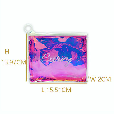 Custom Holographic TPU PVC Zipper Bag for Women Makeup Cosmetic Pouch Design