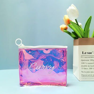 Custom Holographic TPU PVC Zipper Bag for Women Makeup Cosmetic Pouch Design