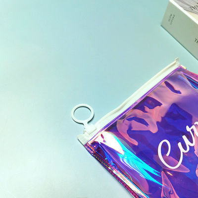 Custom Holographic TPU PVC Zipper Bag for Women Makeup Cosmetic Pouch Design