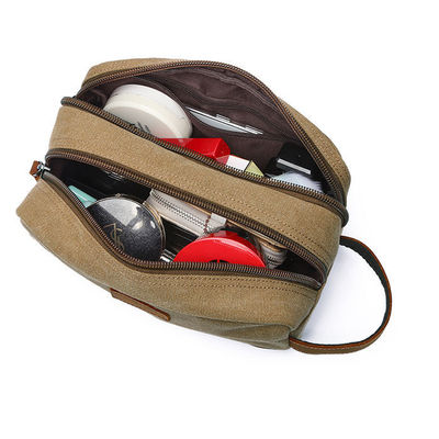Canvas Toiletry Bag for Men Custom Beard Grooming Shaving Dopp Kit Cosmetic Travel