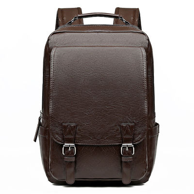 Acceptable OEM/ODM PU Leather Men's Laptop Backpack with Interior Computer Interlayer