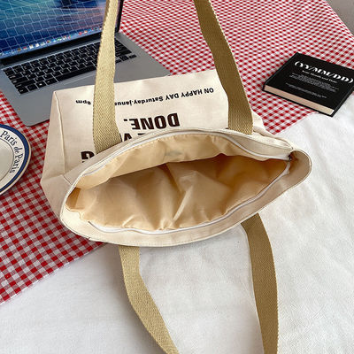 Open Closure Fashion Style Customized Printing Canvas Shopping Bags Large Cotton Tote Bag