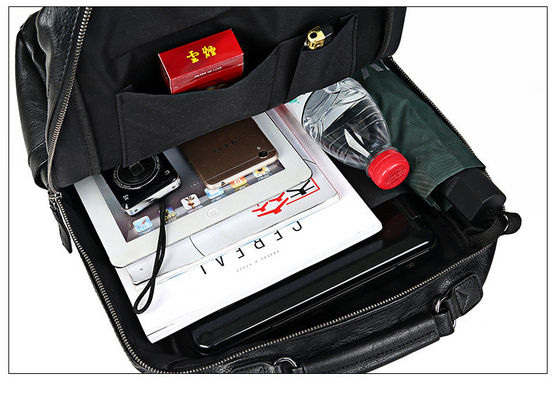 Acceptable OEM/ODM PU Leather Men's Laptop Backpack with Interior Computer Interlayer