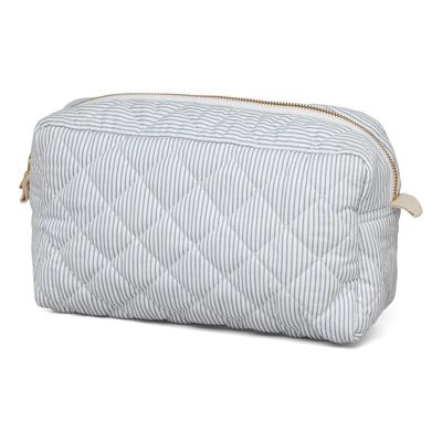 Solid Pattern Custom Logo Soft Puffy Cotton Bag Quilted Organic Cotton Cosmetic Bag