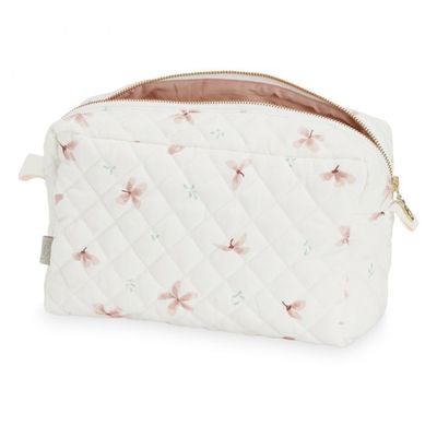 Solid Pattern Custom Logo Soft Puffy Cotton Bag Quilted Organic Cotton Cosmetic Bag
