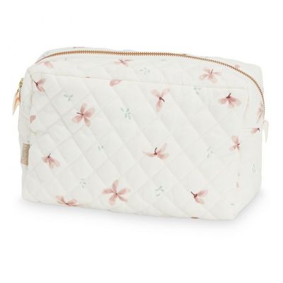 Solid Pattern Custom Logo Soft Puffy Cotton Bag Quilted Organic Cotton Cosmetic Bag