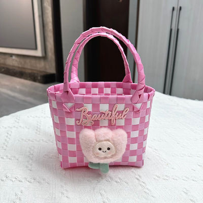 Colorful Kids Mini Shopping Storage Toy Basket Folding Portable Customized Handbag