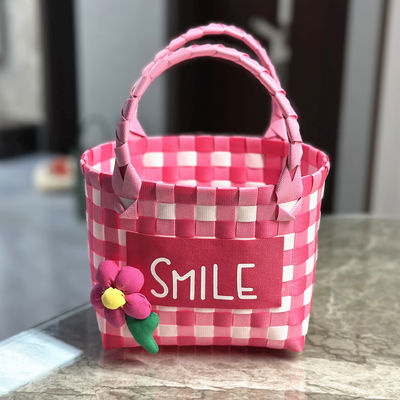 Colorful Kids Mini Shopping Storage Toy Basket Folding Portable Customized Handbag