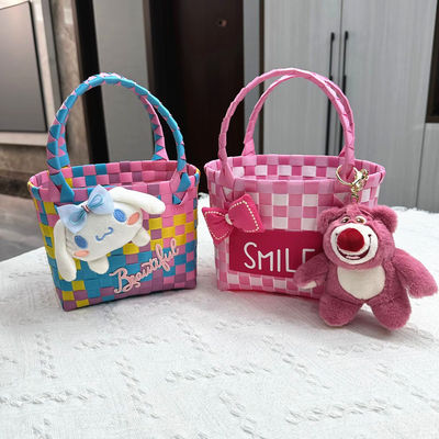 Colorful Kids Mini Shopping Storage Toy Basket Folding Portable Customized Handbag