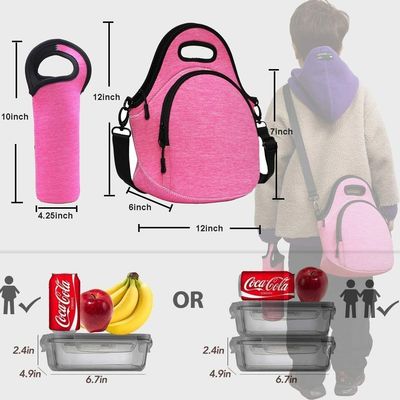 12.6x6.3x12.6 inches Insulated Thermal Lunch Box Tote Bag for Student School Neoprene
