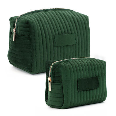 Zipper Closure Velvet Toiletry Pouch for Comfortable and Stylish Traveling Needs