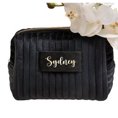 Zipper Closure Velvet Toiletry Pouch for Comfortable and Stylish Traveling Needs