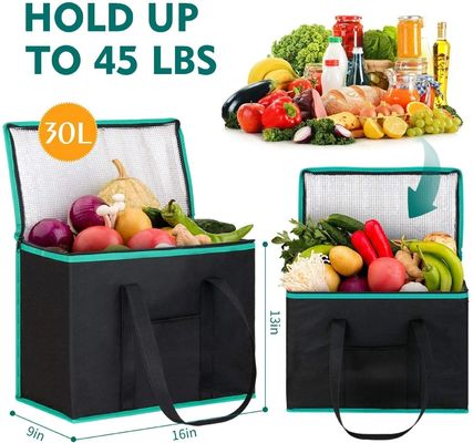 Custom Logo Insulated Tote Food Delivery Bag Customized Logo Solid Color Pattern Type