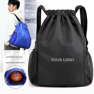 Customized Logo Accepted School Bag Drawstring Backpack for Gym Travel Beach Swimming