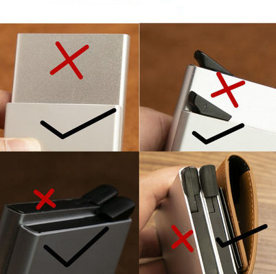Customized Color Pop Up PU Leather Metal Wallet Blocking Automatic Aluminium Credit Card Holder Custom
