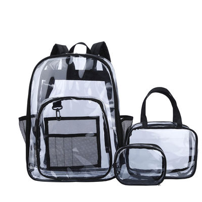Newest Fashionable Style Backpack Transparent PVC Waterproof Unisex School Bags 3PCS Set
