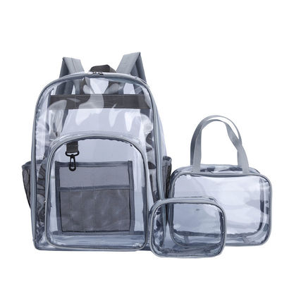 Newest Fashionable Style Backpack Transparent PVC Waterproof Unisex School Bags 3PCS Set