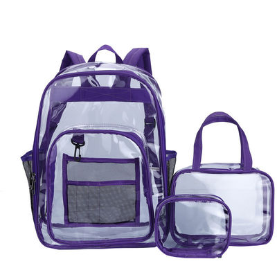 Newest Fashionable Style Backpack Transparent PVC Waterproof Unisex School Bags 3PCS Set