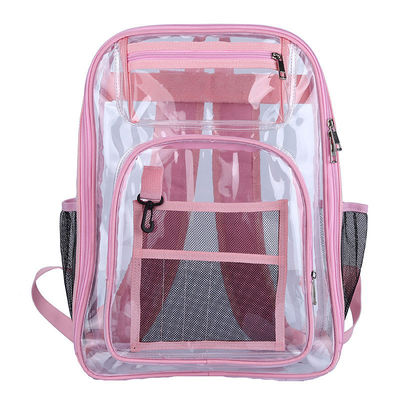 Multi-Pocket Transparent School Backpack Bag with Custom Logo and Waterproof Function