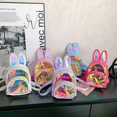 Customized Logo Accepted 3D Rabbit Kids School Backpack Sequin Bag Cute Girl Bag