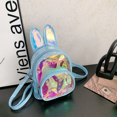Customized Logo Accepted 3D Rabbit Kids School Backpack Sequin Bag Cute Girl Bag