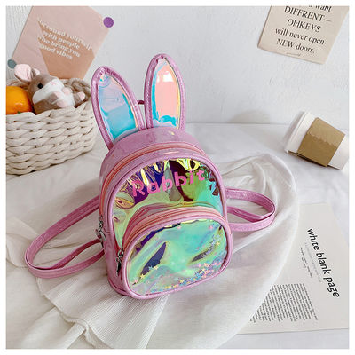 Customized Logo Accepted 3D Rabbit Kids School Backpack Sequin Bag Cute Girl Bag