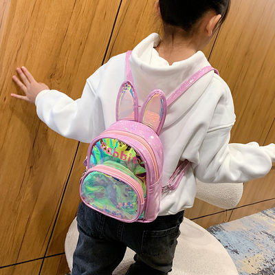 Customized Logo Accepted 3D Rabbit Kids School Backpack Sequin Bag Cute Girl Bag