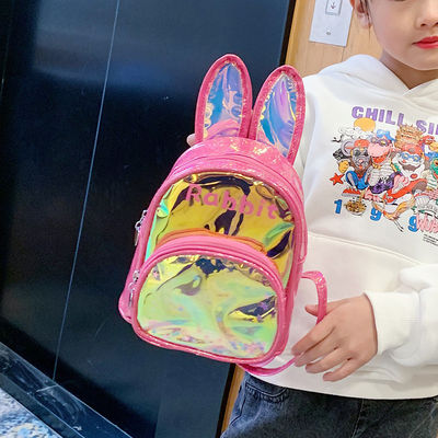 Customized Logo Accepted 3D Rabbit Kids School Backpack Sequin Bag Cute Girl Bag