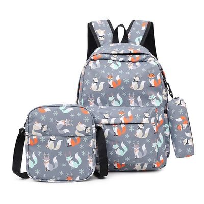 Daily School Life 3-Piece Set Schoolbags for Teenage Girls Cute Print Women Backpack