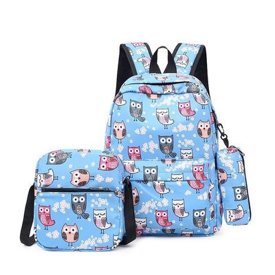 Daily School Life 3-Piece Set Schoolbags for Teenage Girls Cute Print Women Backpack