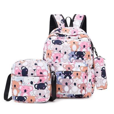 Daily School Life 3-Piece Set Schoolbags for Teenage Girls Cute Print Women Backpack